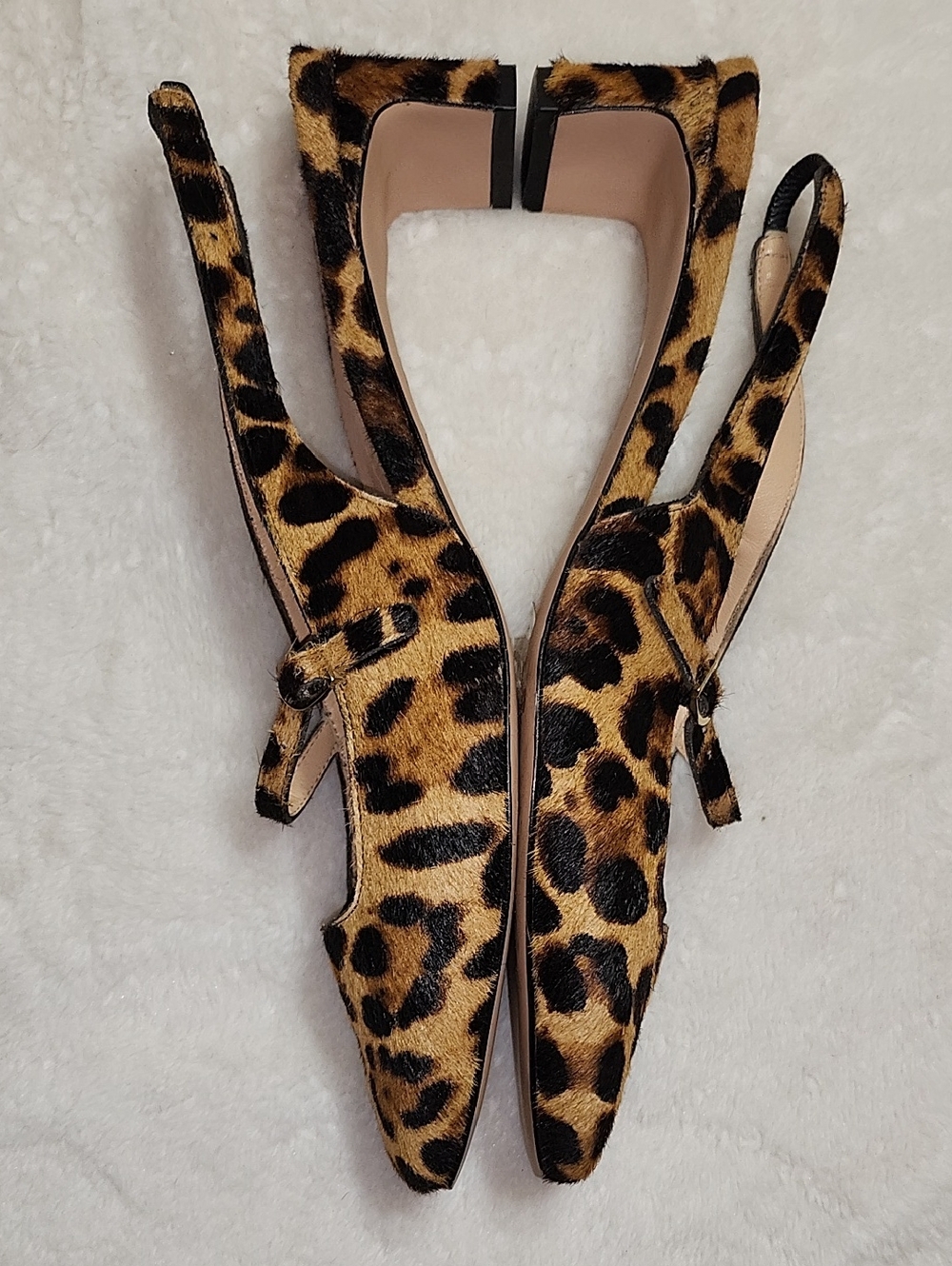J.Crew Layla slingback Mary Jane heels in leopard calf hair 10 - Picture 9 of 16